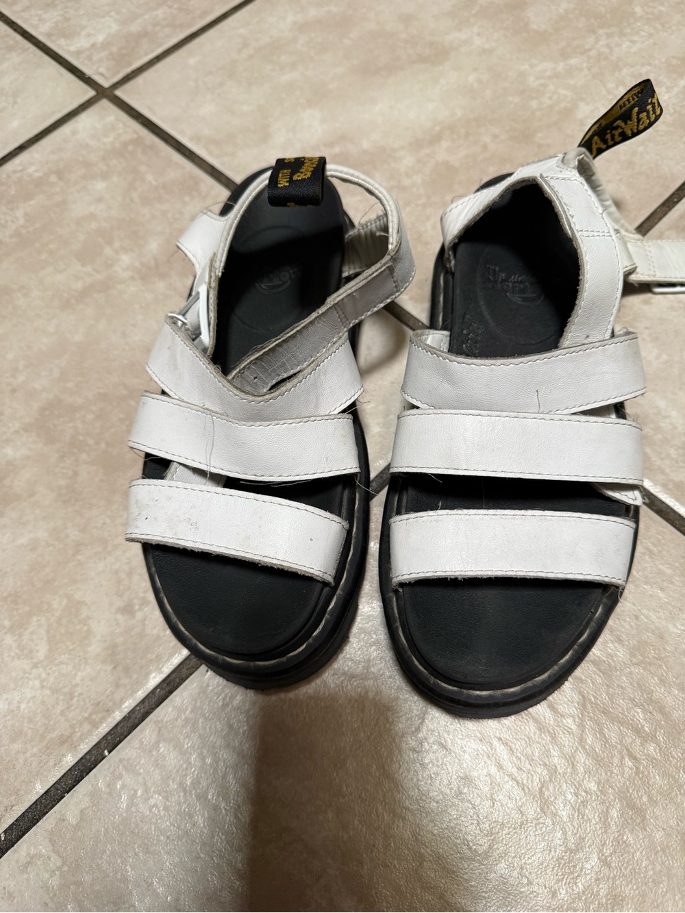 Dr. Marten White Strappy Sandals